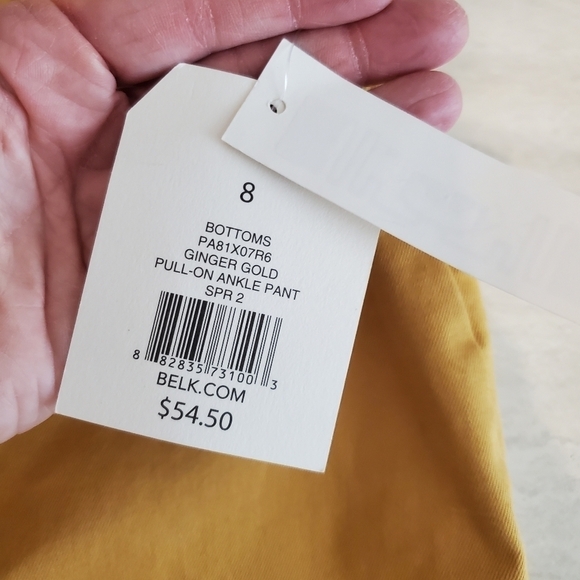 Wonderly Pull on Ankle Pants‎ Womens 8 Ginger Gold Yellow New Elastic Waist - Picture 8 of 11